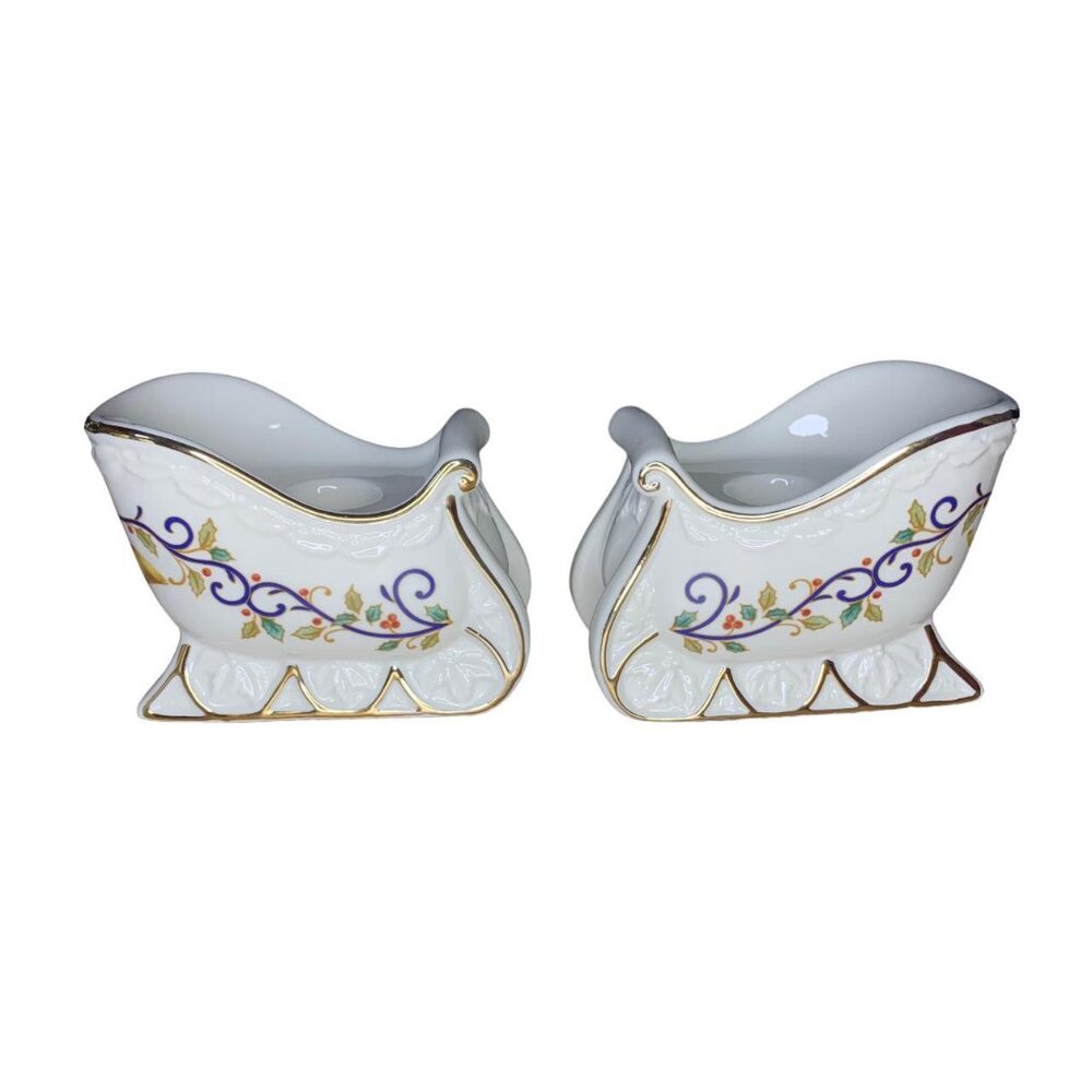 MIKASA "KT410" Holly Sleigh Candle Holders